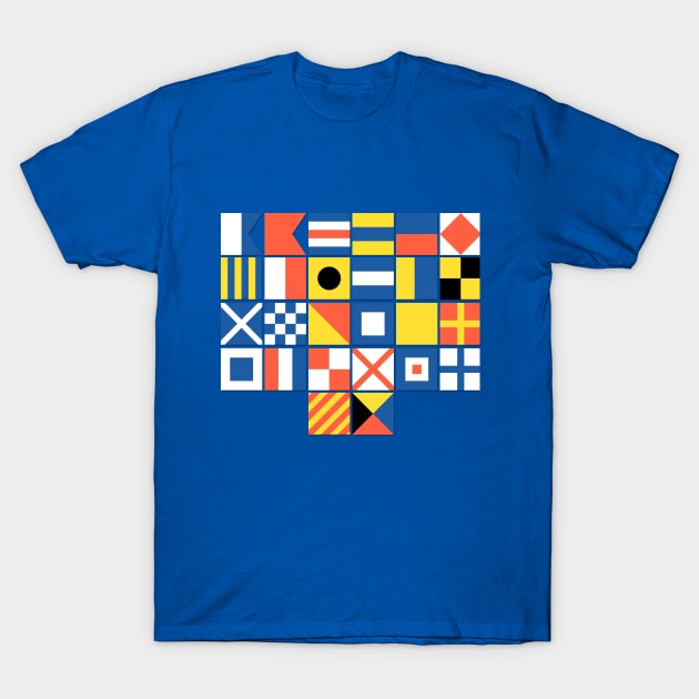 Nautical Flags T-Shirt by CafePretzel